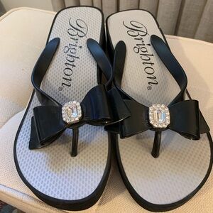Brighton Women's Black Sandals with Bow